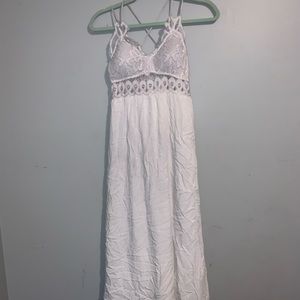 White pink lily dress